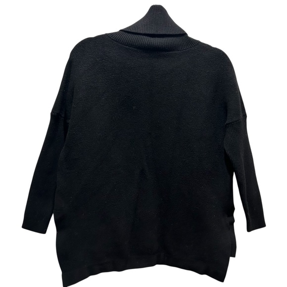 lillusory Women's Black Oversized Turtleneck with Dropped Shoulders - Medium - Picture 3 of 7
